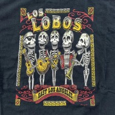Vtg Los Lobos Peace Ese Band Heavy Cotton Black All Size T Shirt For Men BL1426 picture