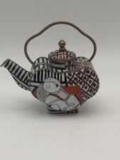 Vintage Empress Arts Enamel Mini Teapot Picasso Abstract Woman 1997 picture