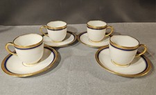 Set of 4 Antique Vignaud Limoges Wanamaker Demitasse Cups and Saucers Seville picture
