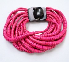 VTG Gerda Lynggaard Monies Multi/Strand Natural Bead Bracelet Signed Denmark picture