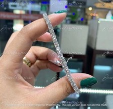 10Ct Lab-Created Diamond Round Cut Tennis Bracelet 14k White Gold Plated Silver picture