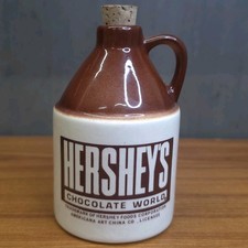 Vintage 1982 Hershey's Chocolate World Porcelain Syrup Jug Bottle Cork Stopper picture