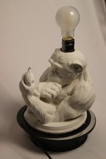 Chimpanzee Monkey Table Lamp Sculpture – Modern Art Accent Light – Handmade picture