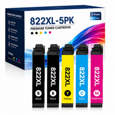 5PK 822XL Cartridges For Epson WF-3820 WF-4820 WF-4833 WF-3823 picture