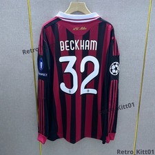 David Beckham 32 AC Milan 2009/10 UEFA Champions League Long sleeve Jersey L picture