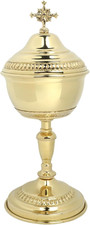 Brass Ciborium Chalice with Lid for Communion and Religious Ceremonies picture