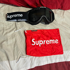 Supreme x Smith Ski Goggles Black Tinted Lens UV400 Adjustable w/ Red Bag picture