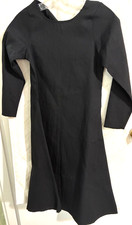 haloween Costume Girls Long Bacl Witch dress poly cotton 39 inches long Med nwt picture