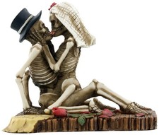 SUMMIT COLLECTION Love Never Dies Passionate Wedding Skeleton Couple Figurine picture