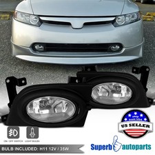 Fits 2006-2008 Honda Civic 4Dr Sedan Bumper Fog Lights Driving Lamps+Switch picture