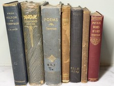 Antique Tennyson Poetry Book Lot 7 Hardcover Enoch Arden 1864 Idylls of the King picture