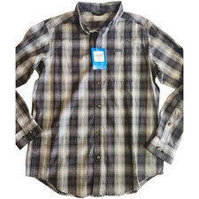Columbia Long Sleeve Shirt, Men's Gray Plaid Rapid Rivers II Small - New picture