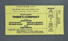1981 Three’s Company Original CBS Television City Studio Audience Ticket picture