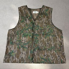 Vintage Mossy Oak Greenleaf Camo Hunting Vest Mens XL USA picture