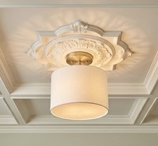 Quoizel Vista 1-Light Semi-Flush Mount Ceiling Light Nouveau Gold Opal Glass picture