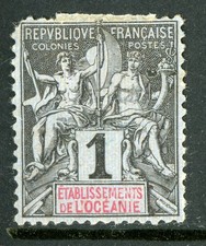 French Colonies 1892 Polynesia 1¢ Black Scott #1 Mint V889 picture