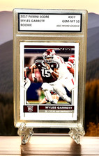 MYLES GARRETT RC 2017 Panini Score GRADED GEM-MT 10 ROOKIE CARD #337. Coa picture