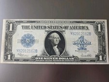 1923 $1 ONE DOLLAR “HORSE BLANKET” SILVER CERTIFICATE LARGE SIZE NOTE picture