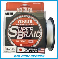 YO-ZURI SUPER BRAID Braided Fishing Line 300yd WHITE COLOR NEW PICK YOUR SIZE picture