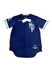 Nike Kansas City Royals City Connect Blue Baseball Jersey Size Medium M NWT picture