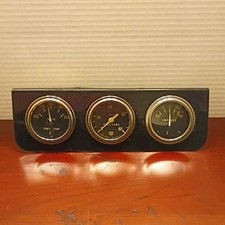 Vintage Stewart Warner Amperes,  Water Temp & Oil Pressure Gauge Cluster. picture