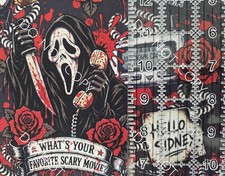 Custom 100% Cotton Woven Scream Movie Ghostface By the 1/4 Yard 9x56 Roses picture