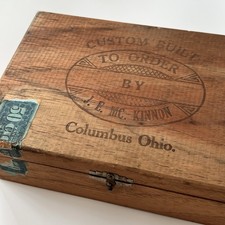 Vintage Custom Built Beautiful , Wooden Cigar Box, Columbus OH, ID Kinnon picture