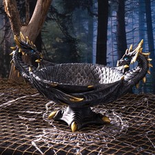 Ebros Double Dragons Decorative Jewelry Potpourri Fruits Bowl Figurine 12