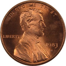 1983 D  Lincoln Memorial Cent - BU picture