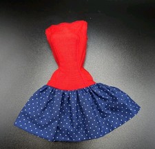 Vintage Barbie BEST BOW Pak Dress Blue Gay Parisienne Polka Dots Variation 1967 picture