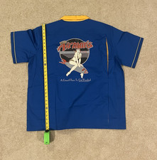 Vintage Hilton Bowling Retro Airman's Club Graphic Bowling Shirt, Polyester, XL picture