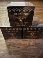 Lot of 3 NEW Terra Lotus ORGANIC Beef Tallow Balm Raw Honey Unscented  picture