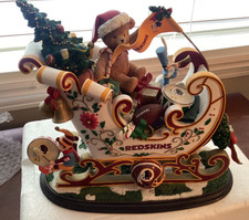 CLEARANCE DANBURY MINT WASHINGTON REDSKINS CHRISTMAS SLEIGH. picture