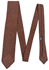 Drakes Neck Tie Handmade Grenadine Garza Grossa Brick Red Textured Open Weave 3
