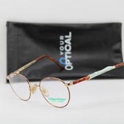 NEW FISHER PRICE RICKY CLASSIC AMBER HAVANA GOLD AUTHENTIC EYEGLASSES 48-19 picture