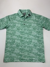 FootJoy Polo Shirt Mens Medium Green Camo Short Sleeve Athletic Fit Tour Issued picture