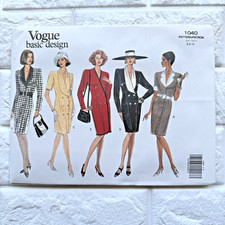 Vtg NEW Vogue 1040 Pattern Misses Sz 6 8 10 Dress Power Dressing Career Uncut picture
