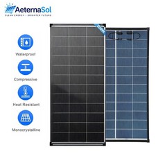 AeternaSol 200W Bifacial Solar Panel Mono N-Type 18BB Home RV Boat Off-Grid US picture