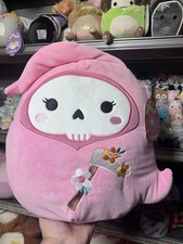 12” Squishmallows Persephone Grim Reaper Pink floral NWT NEW RELEASE picture