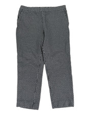 Ann Taylor Women's Black/White Zig Zag Pull On Straight Leg Pants - L picture