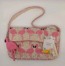 New Release Handcrafted in India Pink Flamingo Beaded Shoulder Bag Viral TikTok picture