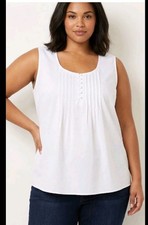 NWT Roaman's Sleeveless Babydoll Henley Top Blouse Womens 22W Ethereal Whimiscal picture