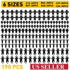 190Pcs Car Clips for Hole Plastic Rivets Retainer Fender Push Pin Fastener Bumpe picture