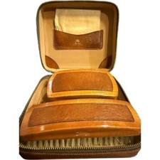 VTG MCM Dailey's Oak Calf Leather Goods Canada Travel Brush Set Vintage MCM picture
