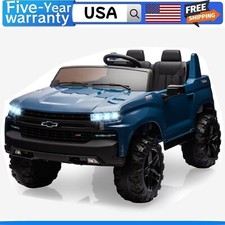 24V 2-Seater Truck Licensed Chevrolet Silverado Ride On Car Toy 3 Speeds Music  picture