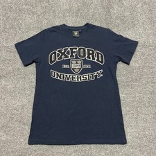 Oxford University Graphic T-Shirt Adult S Navy Blue 100% Cotton picture