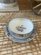 Beautiful Haviland Limoges Rajah Pattern Footed Cream Soup & Underplate/Saucer picture