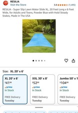 RESILIA - Super Slip Lawn Water Slide Jumbo, 50 Feet Long x 12 Feet Wide, for... picture