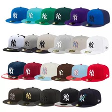 RARE Men New York NYY MLB Basic 59FIFTY Fitted Cap - 5950 Baseball Hat picture