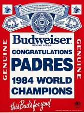 1984 San Diego Padres World Champions Budweiser Poster Phantom World Series Rare picture
